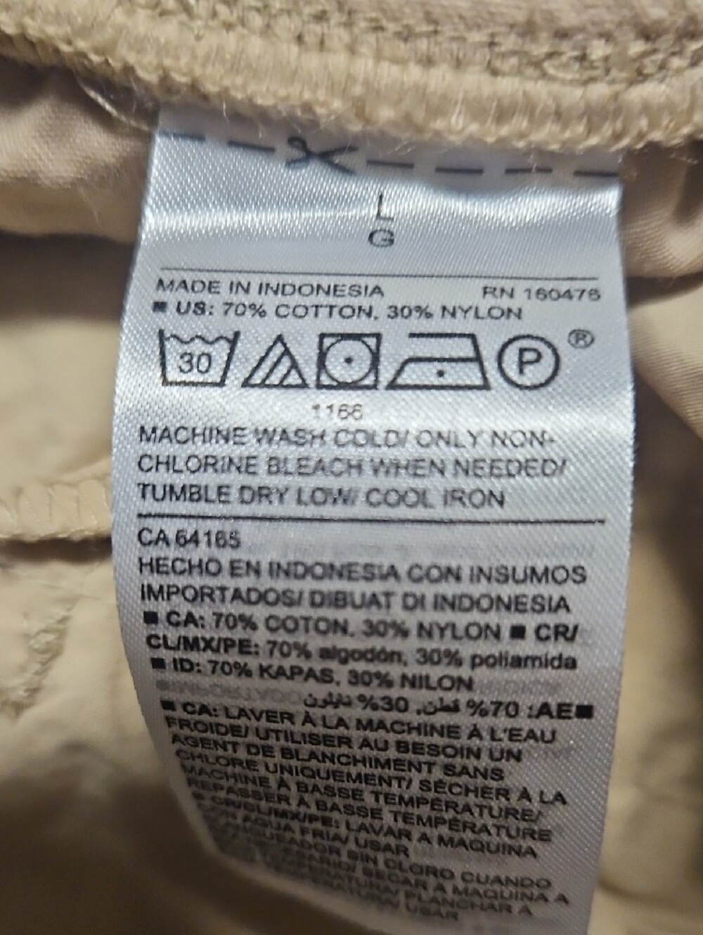 Old Navy Maternity Cargo Jogger Pants - Beige Casual Drawstring Waist Large - Picture 3 of 5